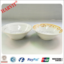 White Porcelain Bowl Manufacturers/Cheap Ceramic Bowls Imported to Africa/Silver Edge Stoneware Bowls